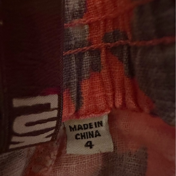 Kut from the Kloth Coral Floral Linen Shorts Elastic Waist Size 4 (n) - Picture 8 of 13